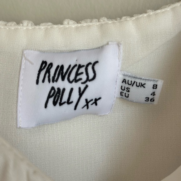 Princess Polly Ariah Long Sleeve Top Womens US 4 White Eco Recycled Square Neck - Picture 3 of 9